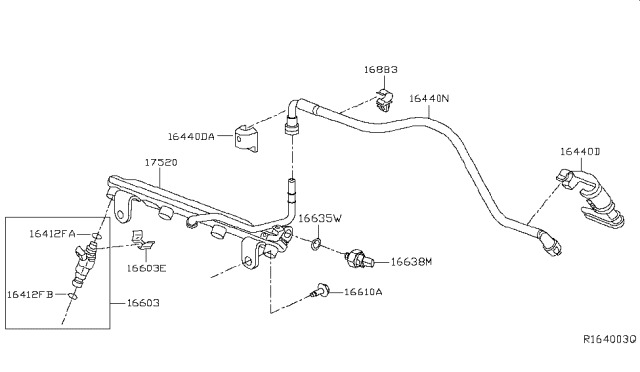 2015 Infiniti QX60 Injector Assy-Fuel Diagram for 16600-3JV2A