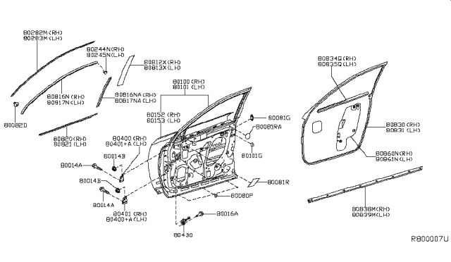 2017 Infiniti QX60 Door Assy-Front,RH Diagram for H0100-3JAAA