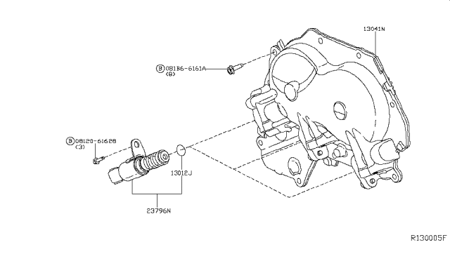 2015 Infiniti QX60 Valve Assembly-SOLENOID,Valve Timing Control Diagram for 23796-4BB0A