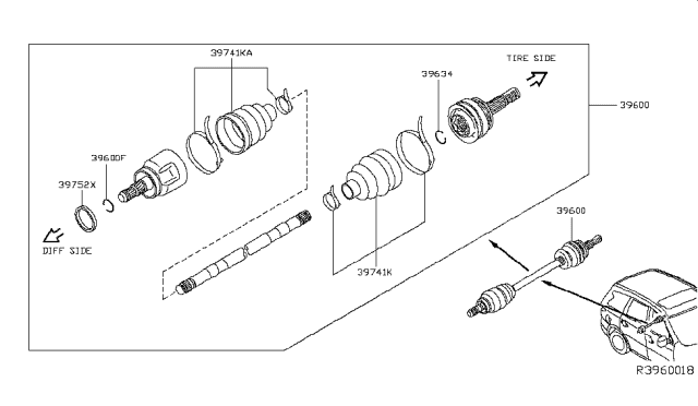 2015 Infiniti QX60 Hybrid Rear Drive Shaft Diagram 1