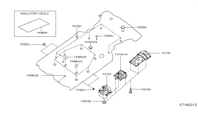 2017 Infiniti QX60 Hybrid Floor Fitting Diagram 1