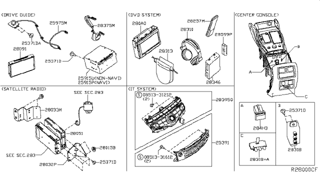 2014 Infiniti QX60 Control ASY-Navigation Diagram for 25915-3KA0C