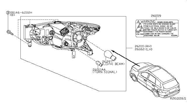 2016 Infiniti QX60 Hybrid Headlamp Diagram 2