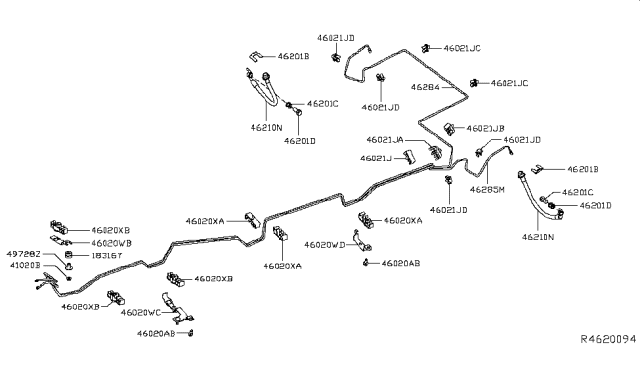 2017 Infiniti QX60 Brake Piping & Control Diagram 2