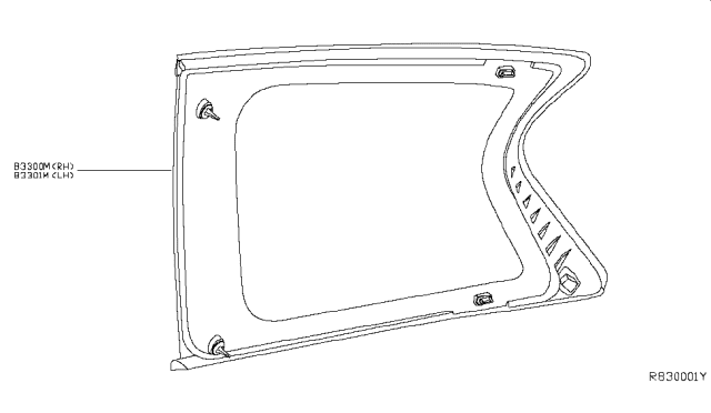 2017 Infiniti QX60 Hybrid Side Window Diagram