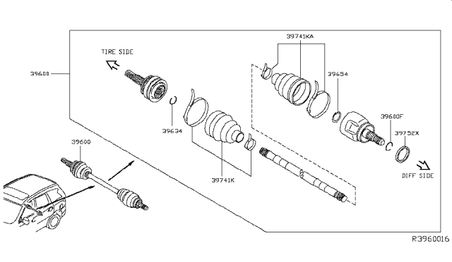 2015 Infiniti QX60 Hybrid Rear Drive Shaft Diagram 2