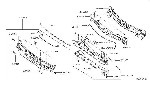 2014 Infiniti QX60 Hybrid Cowl Top & Fitting Diagram 2