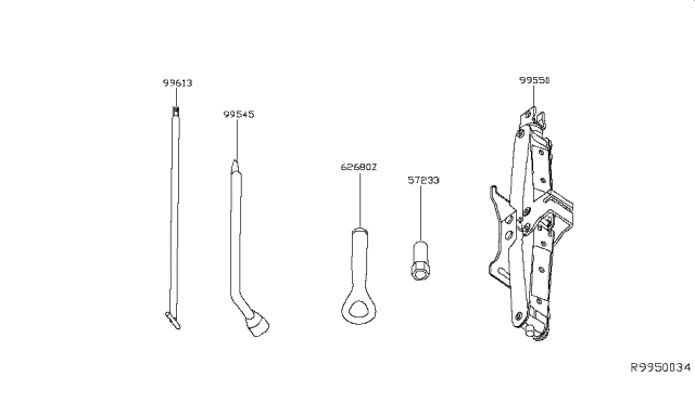 2016 Infiniti QX60 Hybrid Tool Kit & Maintenance Manual Diagram