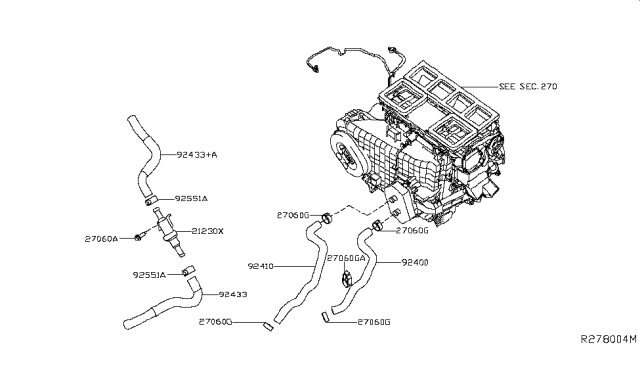 2017 Infiniti QX60 Valve Assy-Water Control Diagram for 21230-5AF0A