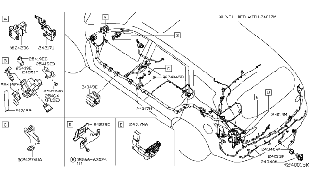 2016 Infiniti QX60 Protector-Harness Diagram for 24275-3JA0A