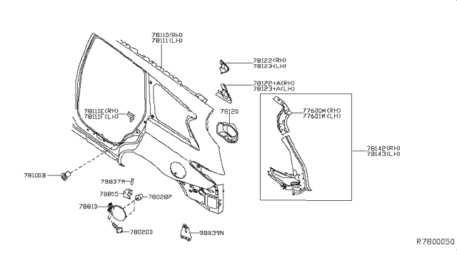 2016 Infiniti QX60 Hybrid Rear Fender & Fitting Diagram 2