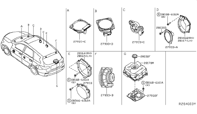 2017 Infiniti QX60 Hybrid Speaker Diagram 1