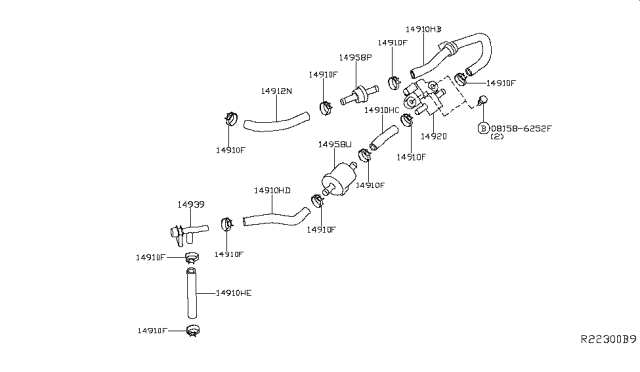 2016 Infiniti QX60 Hybrid Engine Control Vacuum Piping Diagram 3
