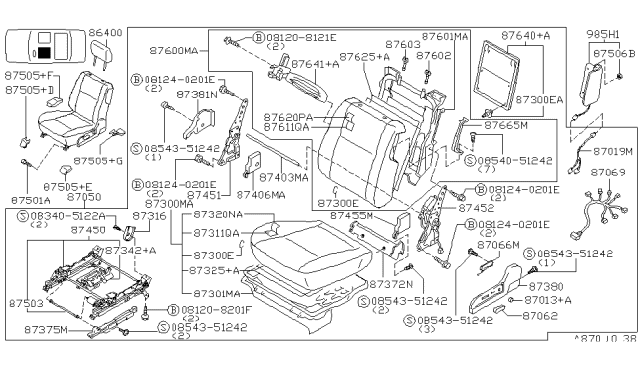 1998 Infiniti Q45 Front Seat Diagram 1