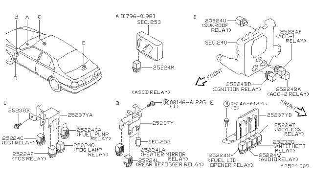 1999 Infiniti Q45 Bracket-Relay Diagram for 25238-3H415
