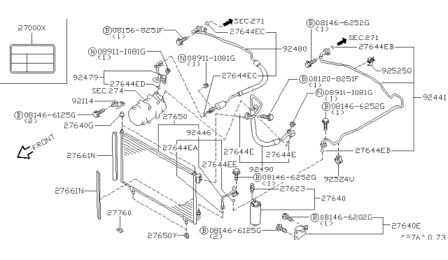 2000 Infiniti Q45 Pipe-Cooler,Low Diagram for 92479-6P000