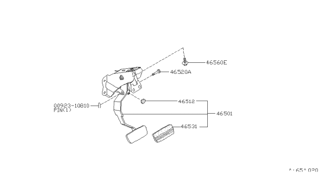 1998 Infiniti Q45 Brake & Clutch Pedal Diagram