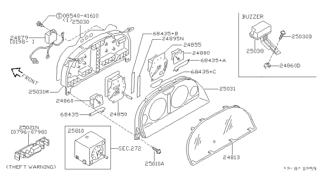 1998 Infiniti Q45 Instrument Meter & Gauge Diagram 1