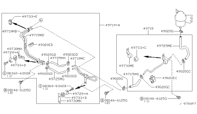2000 Infiniti Q45 Power Steering Piping Diagram 4