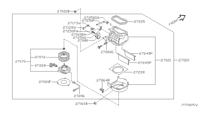 2001 Infiniti Q45 Heater & Blower Unit Diagram 1