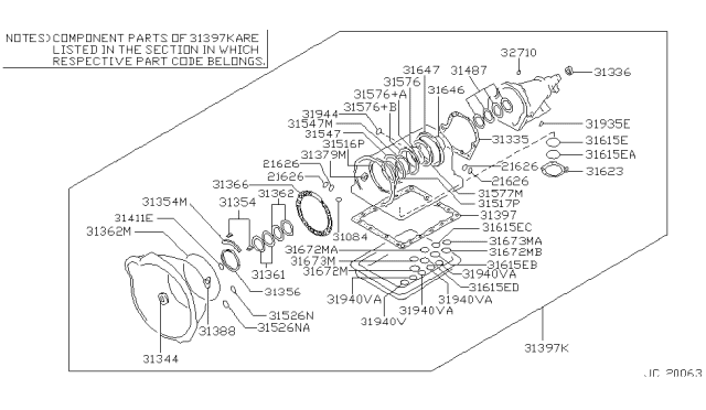 2001 Infiniti Q45 Gasket & Seal Kit-Auto Transmission Diagram for 31397-51X89
