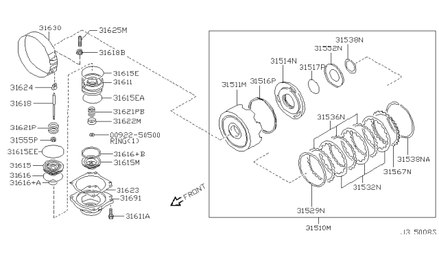 2000 Infiniti Q45 Clutch & Band Servo Diagram 5