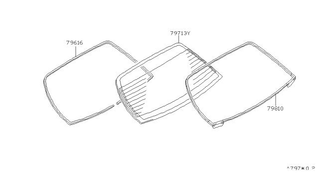 1999 Infiniti Q45 Moulding-Rear Window Diagram for 79750-3H000