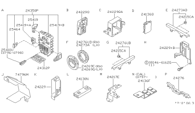 1998 Infiniti Q45 Label-Fuse Block Diagram for 24313-6P100