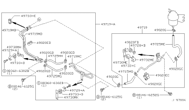 1999 Infiniti Q45 Power Steering Piping Diagram 3