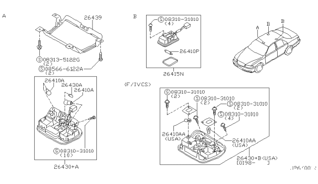 1999 Infiniti Q45 Room Lamp Diagram 2