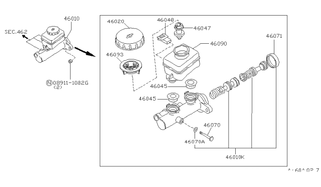 1997 Infiniti Q45 Brake Master Cylinder Diagram