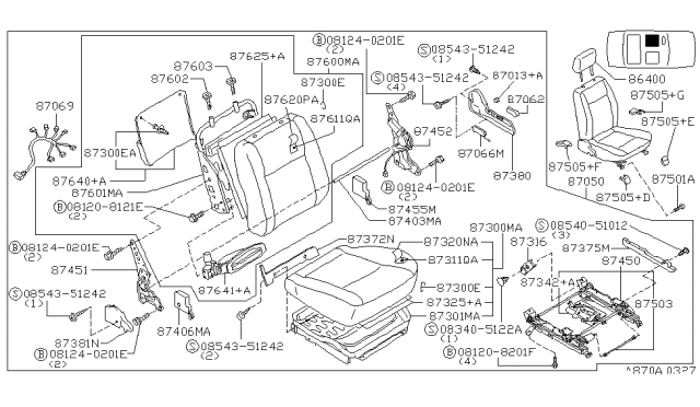 1997 Infiniti Q45 Screw Diagram for 08540-51012
