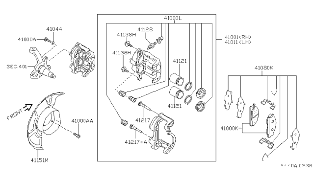 1999 Infiniti Q45 Front Brake Diagram
