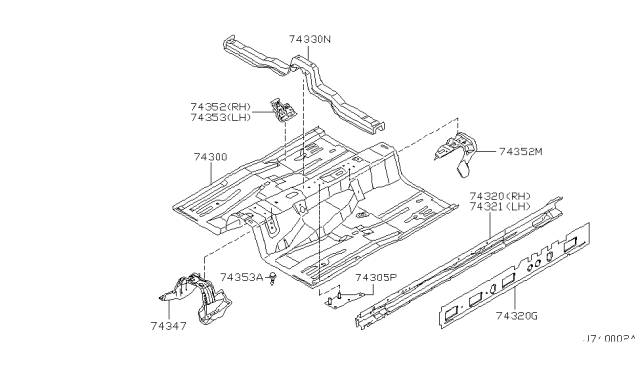 2001 Infiniti Q45 Floor Panel Diagram