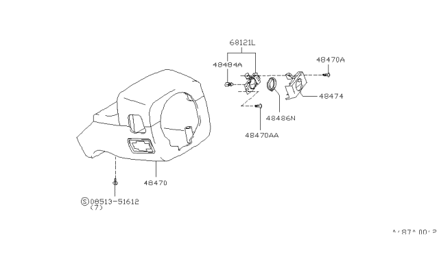 1999 Infiniti Q45 Bracket-Instrument Diagram for 68121-4P000