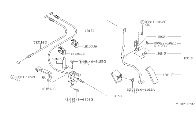 2001 Infiniti Q45 Lever Assembly-Pedal Diagram for 18005-5P110