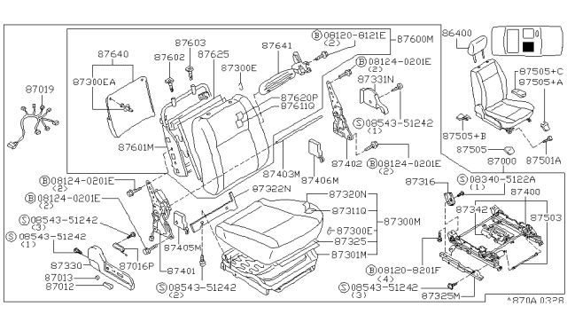1997 Infiniti Q45 Front Seat Diagram 4