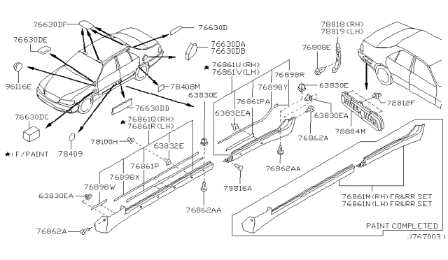 2001 Infiniti Q45 Body Side Fitting Diagram