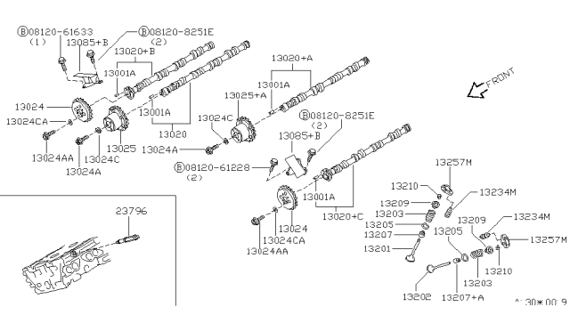 2000 Infiniti Q45 Valve Assembly-SOLENOID,Valve Timing Control Diagram for 23796-6P002