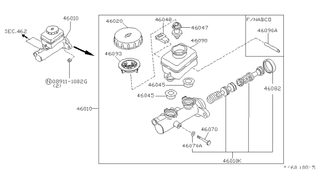 2001 Infiniti Q45 Brake Master Cylinder Diagram