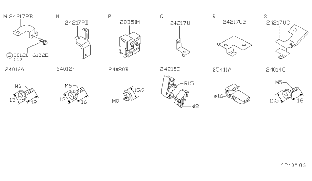 1998 Infiniti Q45 Bracket-Harness Clip Diagram for 24239-6P100