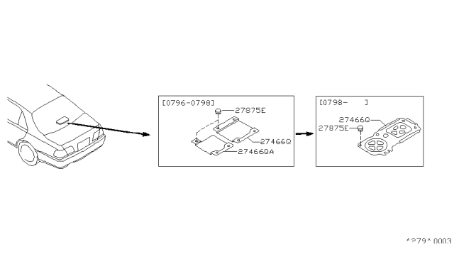 1998 Infiniti Q45 Plate Diagram for 27466-3H000