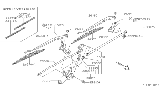 1997 Infiniti Q45 Windshield Wiper Diagram 2