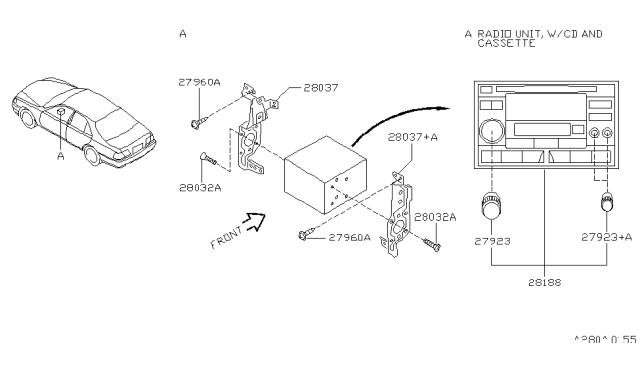 1999 Infiniti Q45 Bracket-Radio Diagram for 28039-3H200