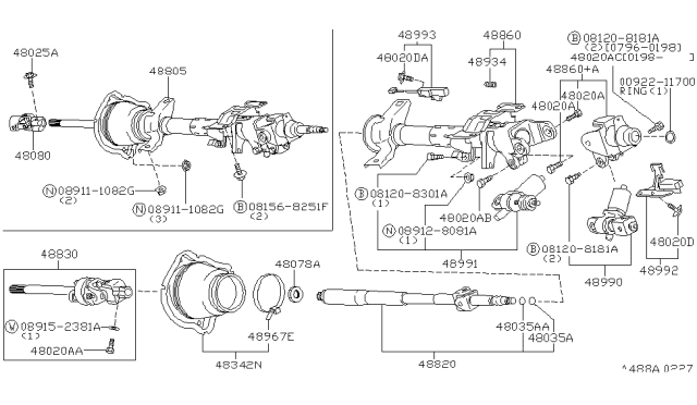 1998 Infiniti Q45 Motor Assy-Tilt Diagram for 48990-4P060