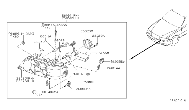 1999 Infiniti Q45 Headlamp Diagram 2