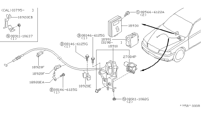 1999 Infiniti Q45 Controller Assy-ASCD Diagram for 18930-6P101