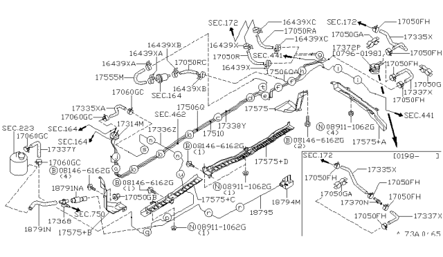 1999 Infiniti Q45 Tube-Breather Diagram for 17336-5P105