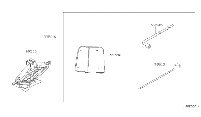 2001 Infiniti Q45 Tool Kit & Maintenance Manual Diagram