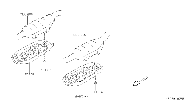 2000 Infiniti Q45 Catalyst Converter,Exhaust Fuel & URE In Diagram